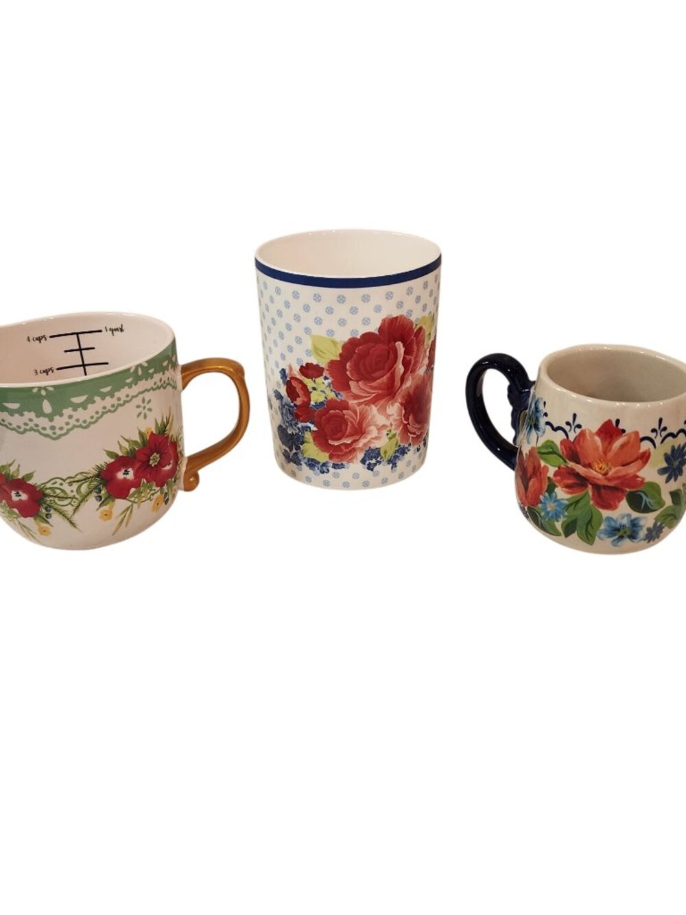 The Pioneer Woman Heritage Floral Stoneware Utensil Holder / 4 cup measuring /
